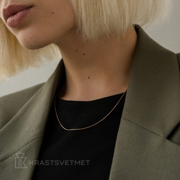 Цепь из красного золота 585, плетение «Снейк»